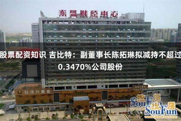 股票配资知识 吉比特：副董事长陈拓琳拟减持不超过0.3470%公司股份